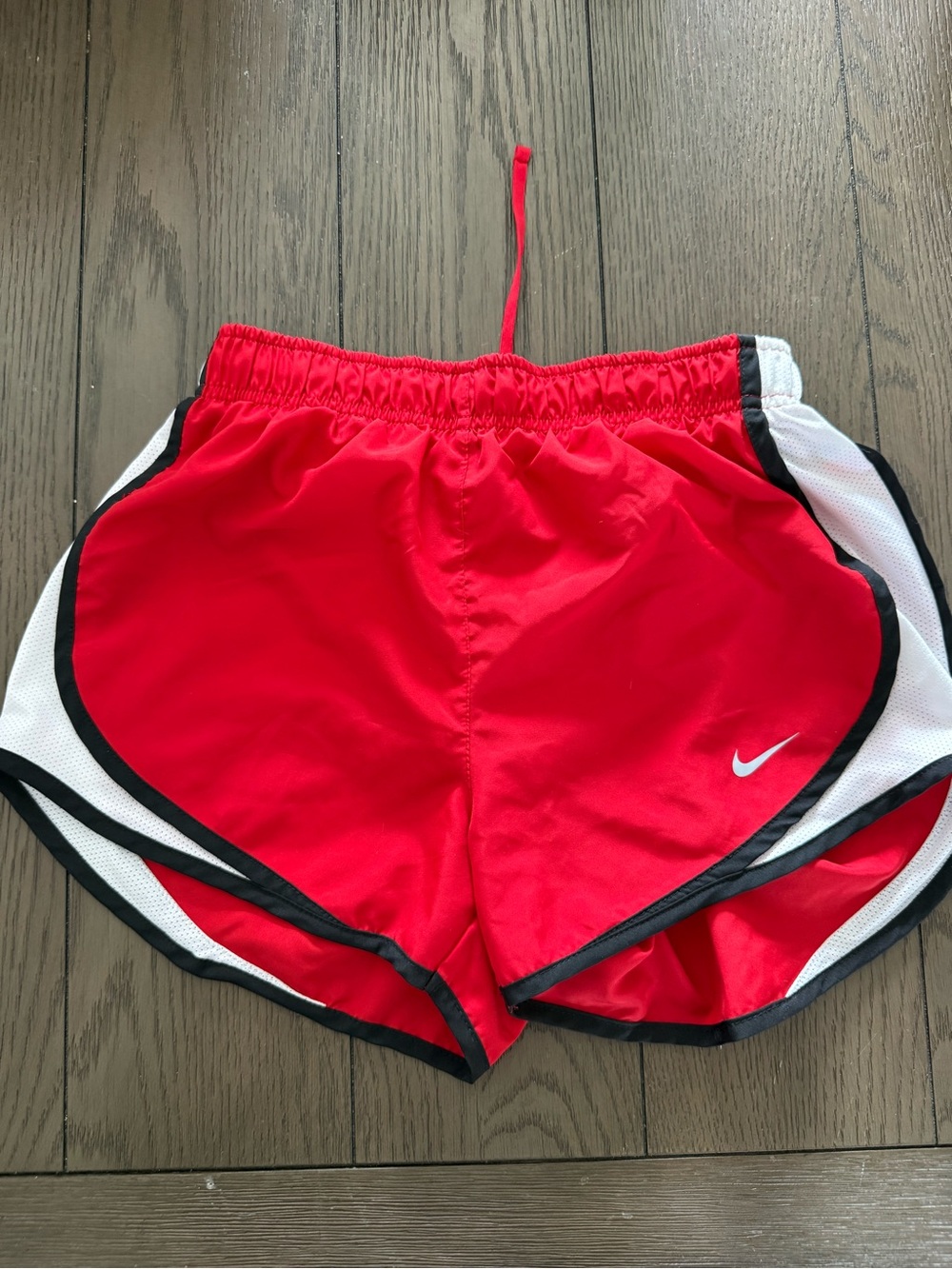 Nike Red Women's Athletic Running Shorts with White & Black Trim